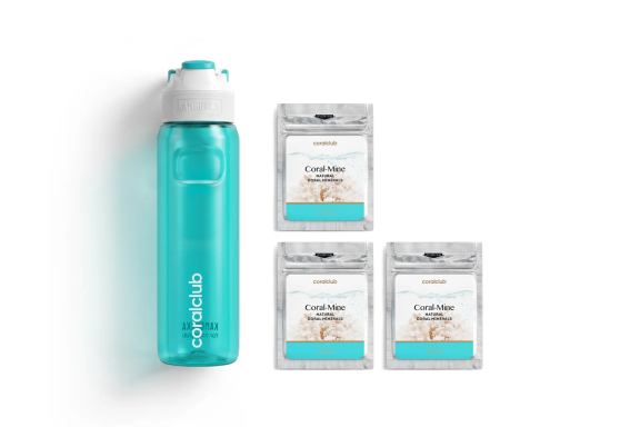 Plastic bottle Kambukka Elton 1000 AQUA + Coral-Mine, 30 sobres 1 g